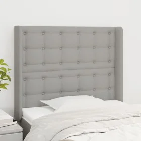 Headboard with light gray fabric ears 93x16x118/128 cm by vidaXL, Headboards and footboards - Ref: Foro24-3119996, Price: 71,...