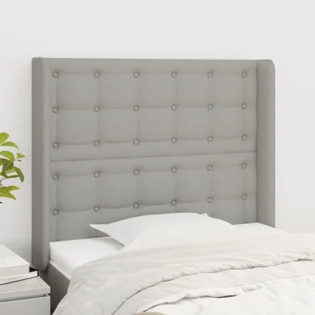 Headboard with light gray fabric ears 93x16x118/128 cm by vidaXL, Headboards and footboards - Ref: Foro24-3119996, Price: 71,...