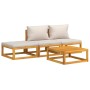 Gartenmöbel-Set 4-teilig aus Massivholz und hellgrauen Kissen von vidaXL, Gartensets - Ref: Foro24-3155303, Preis: 372,14 €, ...