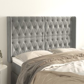 Headboard with light gray velvet ears 147x16x118/128 cm by vidaXL, Headboards and footboards - Ref: Foro24-3119964, Price: 13...