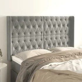 Headboard with light gray velvet ears 147x16x118/128 cm by vidaXL, Headboards and footboards - Ref: Foro24-3119964, Price: 14...