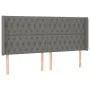Kopfteil mit dunkelgrauen Stoffohren 203x16x118/128 cm von vidaXL, Kopf- und Fußteile - Ref: Foro24-3119939, Preis: 136,52 €,...