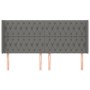 Headboard with dark gray fabric ears 203x16x118/128 cm by vidaXL, Headboards and footboards - Ref: Foro24-3119939, Price: 137...