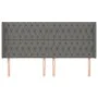 Headboard with dark gray fabric ears 203x16x118/128 cm by vidaXL, Headboards and footboards - Ref: Foro24-3119939, Price: 136...
