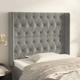Headboard with light gray velvet ears 93x16x118/128 cm by vidaXL, Headboards and footboards - Ref: Foro24-3119952, Price: 84,...