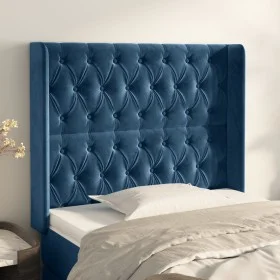 Headboard with dark blue velvet ears 93x16x118/128 cm by vidaXL, Headboards and footboards - Ref: Foro24-3119956, Price: 101,...