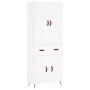 Aparador alto madera contrachapada blanco 69,5x34x180 cm