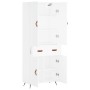 Aparador alto madera contrachapada blanco 69,5x34x180 cm