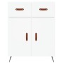Aparador alto madera contrachapada blanco 69,5x34x180 cm