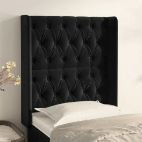 Headboard with black velvet ears 83x16x118/128 cm by vidaXL, Headboards and footboards - Ref: Foro24-3119948, Price: 95,01 €,...