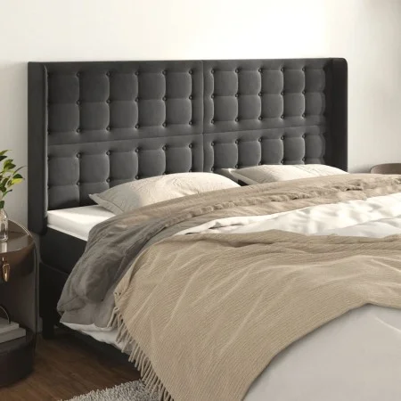 Headboard with dark gray velvet ears 183x16x118/128 cm by vidaXL, Headboards and footboards - Ref: Foro24-3120075, Price: 116...