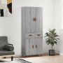Aparador alto madera contrachapada gris sonoma 69,5x34x180 cm
