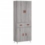 Aparador alto madera contrachapada gris sonoma 69,5x34x180 cm