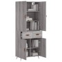 Aparador alto madera contrachapada gris sonoma 69,5x34x180 cm