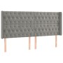 Kopfteil mit hellgrauen Samtohren 183x16x118/128 cm von vidaXL, Kopf- und Fußteile - Ref: Foro24-3119976, Preis: 152,85 €, Ra...