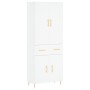 Aparador alto madera contrachapada blanco 69,5x34x180 cm