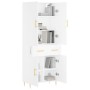 Aparador alto madera contrachapada blanco 69,5x34x180 cm