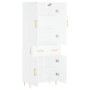 Aparador alto madera contrachapada blanco 69,5x34x180 cm