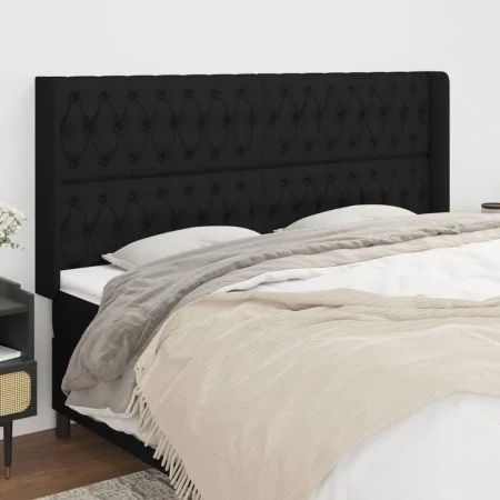 Headboard with black fabric ears 203x16x118/128 cm by vidaXL, Headboards and footboards - Ref: Foro24-3119940, Price: 154,70 ...