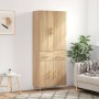 Aparador alto madera contrachapada color roble 69,5x34x180 cm