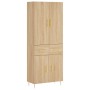 Aparador alto madera contrachapada color roble 69,5x34x180 cm