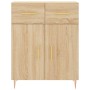 Aparador alto madera contrachapada color roble 69,5x34x180 cm