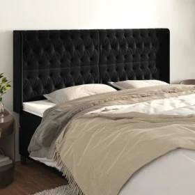 Kopfteil mit Ohren aus schwarzem Samt, 203 x 16 x 118/128 cm von vidaXL, Kopf- und Fußteile - Ref: Foro24-3119984, Preis: 161...