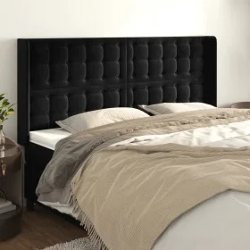 Headboard with black velvet ears 203x16x118/128 cm by vidaXL, Headboards and footboards - Ref: Foro24-3120082, Price: 129,07 ...