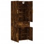 Aparador alto madera contrachapada roble ahumado 69,5x34x180 cm