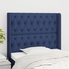 Headboard with blue fabric ears 103x16x118/128 cm by vidaXL, Headboards and footboards - Ref: Foro24-3119912, Price: 88,17 €,...