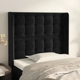 Headboard with black velvet ears 93x16x118/128 cm by vidaXL, Headboards and footboards - Ref: Foro24-3120052, Price: 77,97 €,...