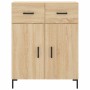 Aparador alto madera contrachapada color roble 69,5x34x180 cm