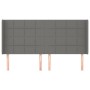 Headboard with dark gray fabric ears 203x16x118/128 cm by vidaXL, Headboards and footboards - Ref: Foro24-3119603, Price: 128...