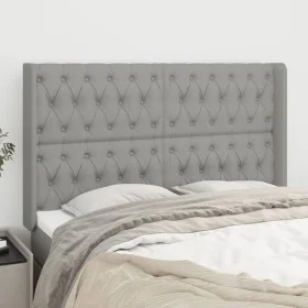 Headboard with light gray fabric ears 163x16x118/128 cm by vidaXL, Headboards and footboards - Ref: Foro24-3119922, Price: 14...