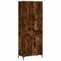 Aparador alto madera contrachapada roble ahumado 69,5x34x180 cm