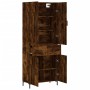 Aparador alto madera contrachapada roble ahumado 69,5x34x180 cm