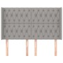 Cabecero con orejas de tela gris claro 163x16x118/128 cm de vidaXL, Cabeceros y pies de cama - Ref: Foro24-3119922, Precio: 1...