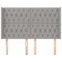 Headboard with light gray fabric ears 163x16x118/128 cm by vidaXL, Headboards and footboards - Ref: Foro24-3119922, Price: 14...