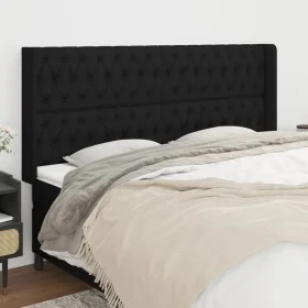 Headboard with black fabric ears 183x16x118/128 cm by vidaXL, Headboards and footboards - Ref: Foro24-3119932, Price: 139,80 ...