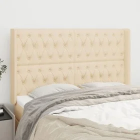 Headboard with cream fabric ears 163x16x118/128 cm by vidaXL, Headboards and footboards - Ref: Foro24-3119927, Price: 163,19 ...