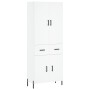 Aparador alto madera contrachapada blanco 69,5x34x180 cm