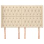 Headboard with cream fabric ears 163x16x118/128 cm by vidaXL, Headboards and footboards - Ref: Foro24-3119927, Price: 166,74 ...