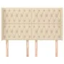 Headboard with cream fabric ears 163x16x118/128 cm by vidaXL, Headboards and footboards - Ref: Foro24-3119927, Price: 163,19 ...