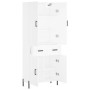 Aparador alto madera contrachapada blanco 69,5x34x180 cm
