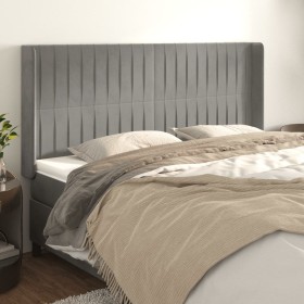 Kopfteil mit hellgrauen Samtohren 163x16x118/128 cm von vidaXL, Kopf- und Fußteile - Ref: Foro24-3119872, Preis: 133,46 €, Ra...