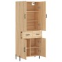 Aparador alto madera contrachapada color roble 69,5x34x180 cm
