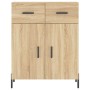 Aparador alto madera contrachapada color roble 69,5x34x180 cm