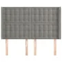 Cabecero con orejas de terciopelo gris claro 147x16x118/128 cm de vidaXL, Cabeceros y pies de cama - Ref: Foro24-3120062, Pre...