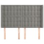 Headboard with light gray velvet ears 147x16x118/128 cm by vidaXL, Headboards and footboards - Ref: Foro24-3120062, Price: 13...