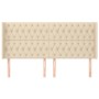 Headboard with cream fabric ears 203x16x118/128 cm by vidaXL, Headboards and footboards - Ref: Foro24-3119943, Price: 166,08 ...